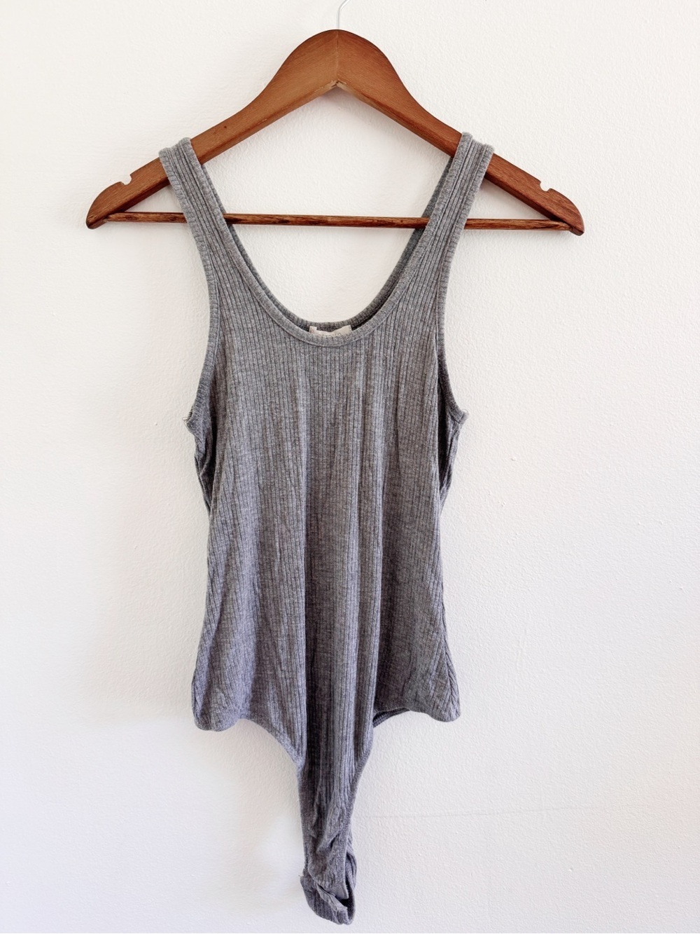 Bozzolo Heather Gray Ribbed Tank Bodysuit medium